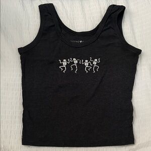 Black Skeleton Dance Tank Top